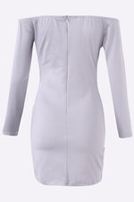OEM Ladies Grey Off The Shoulder Dresses