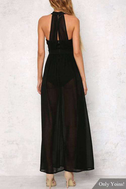 NEW FEELING Womens Black Maxi Dresses