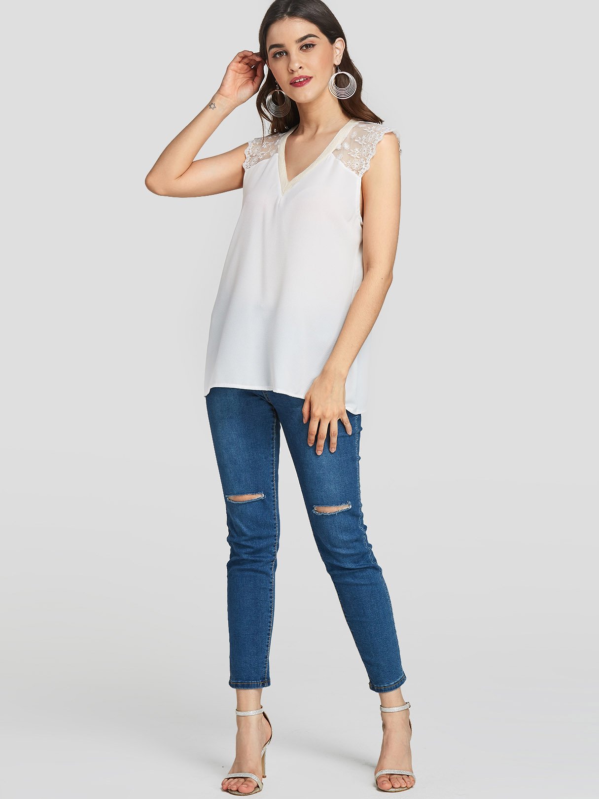 NEW FEELING Womens White Blouses
