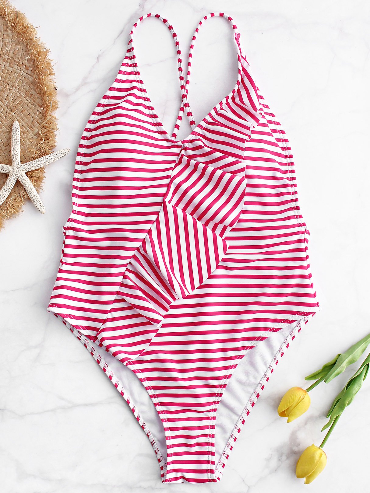 Wholesale V-Neck Sleeveless Star One-Pieces Swimwears