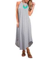 OEM Ladies Striped Maxi Dresses