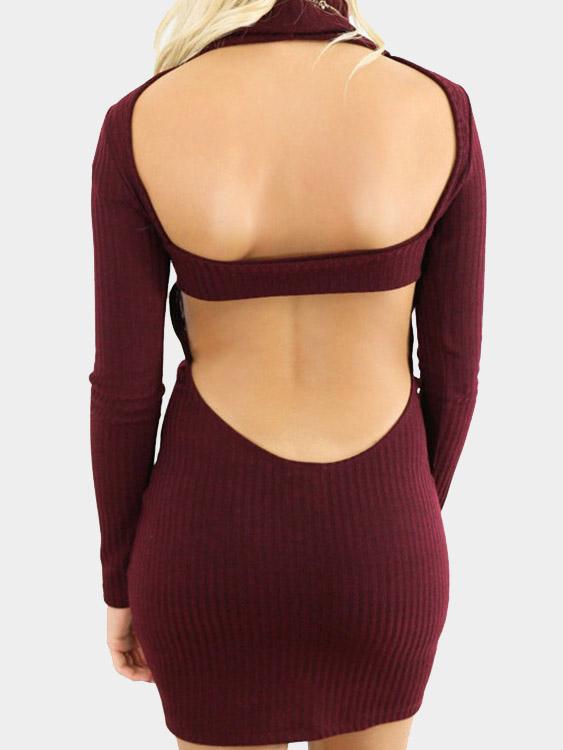 NEW FEELING Womens Burgundy Casual Dresses