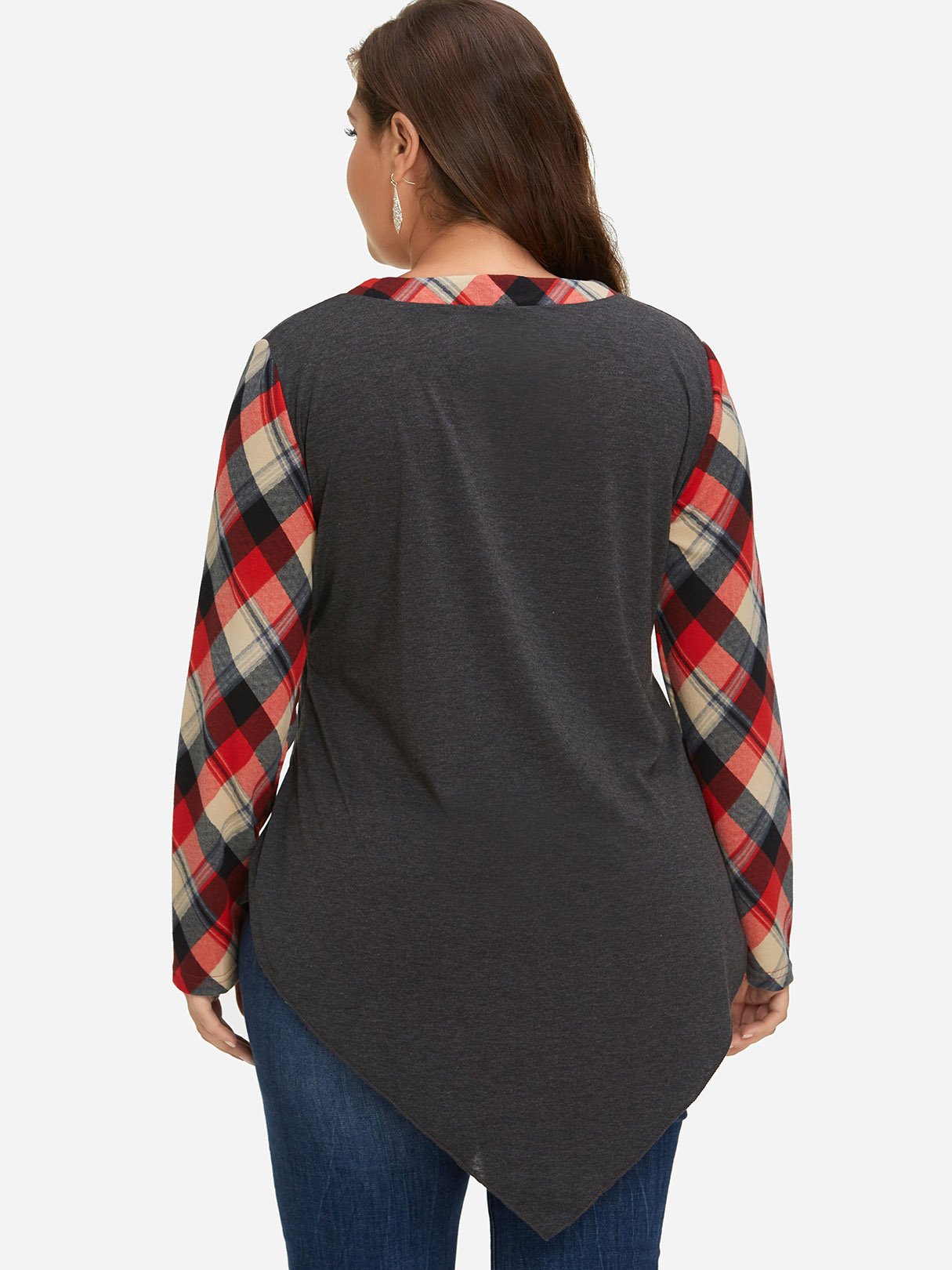NEW FEELING Womens Grey Plus Size Tops
