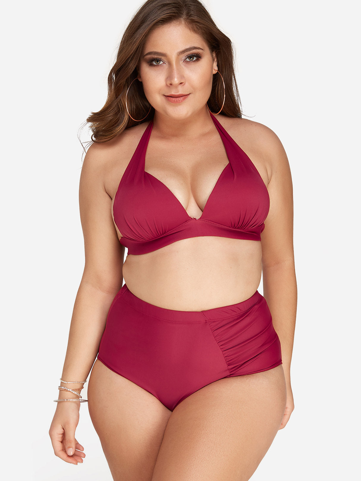 Wholesale Burgundy Plus Size Swimwear