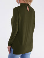 NEW FEELING Womens Army Green T-Shirts