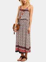 Wholesale Sleeveless Tribal Print Spaghetti Strap Maxi Dress