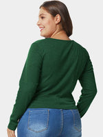 NEW FEELING Womens Green Plus Size Tops