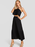 OEM Ladies Black Two Piece Outfits