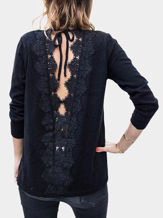 NEW FEELING Womens Black T-Shirts