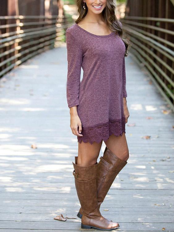 OEM Ladies Purple Mini Dresses