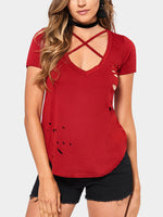 OEM ODM Womens Burgundy T-Shirts