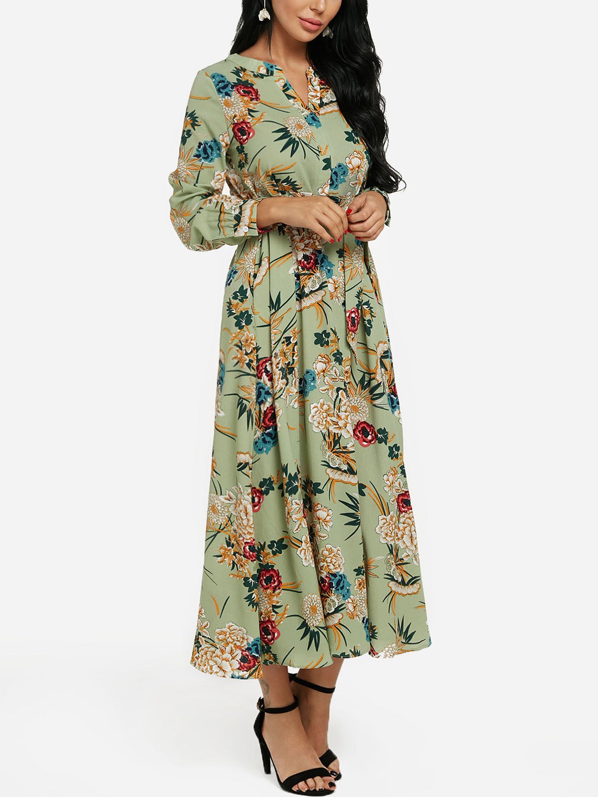 Custom Ladies V-Neck Maxi Dress