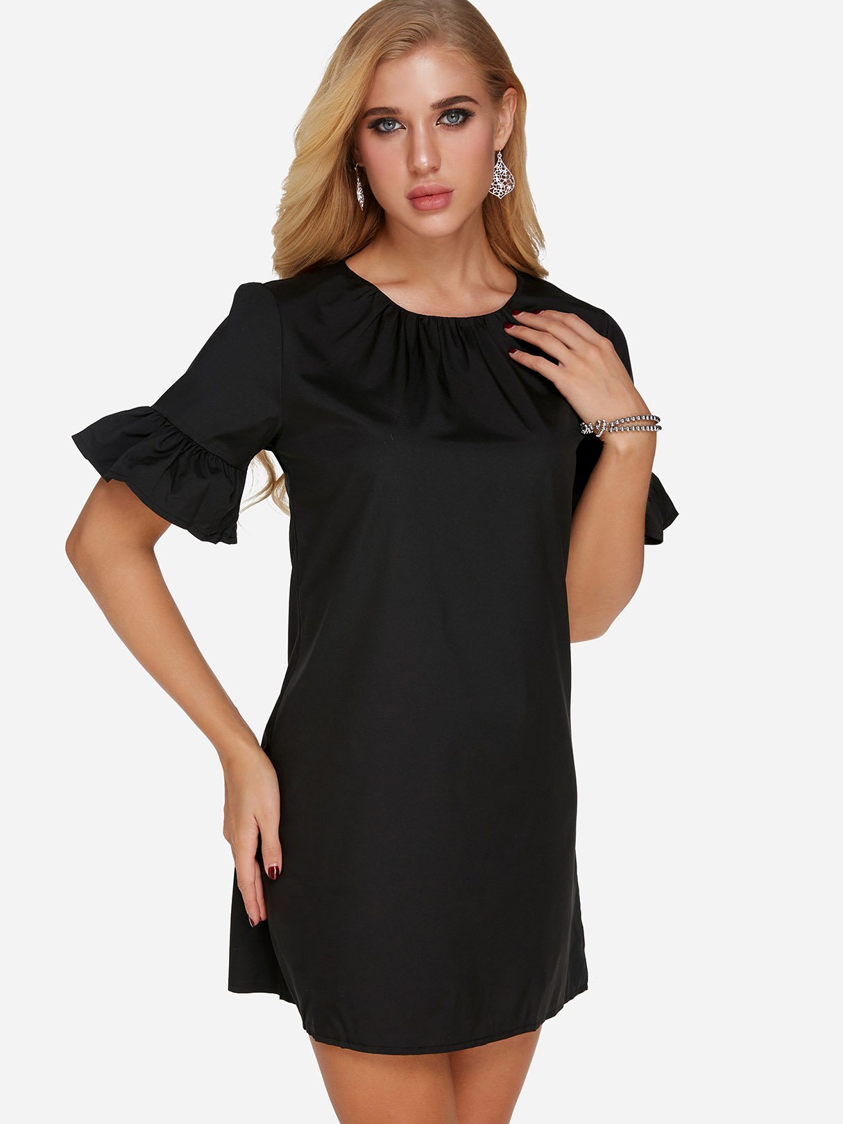 ODM Ladies Short Sleeve Mini Dress