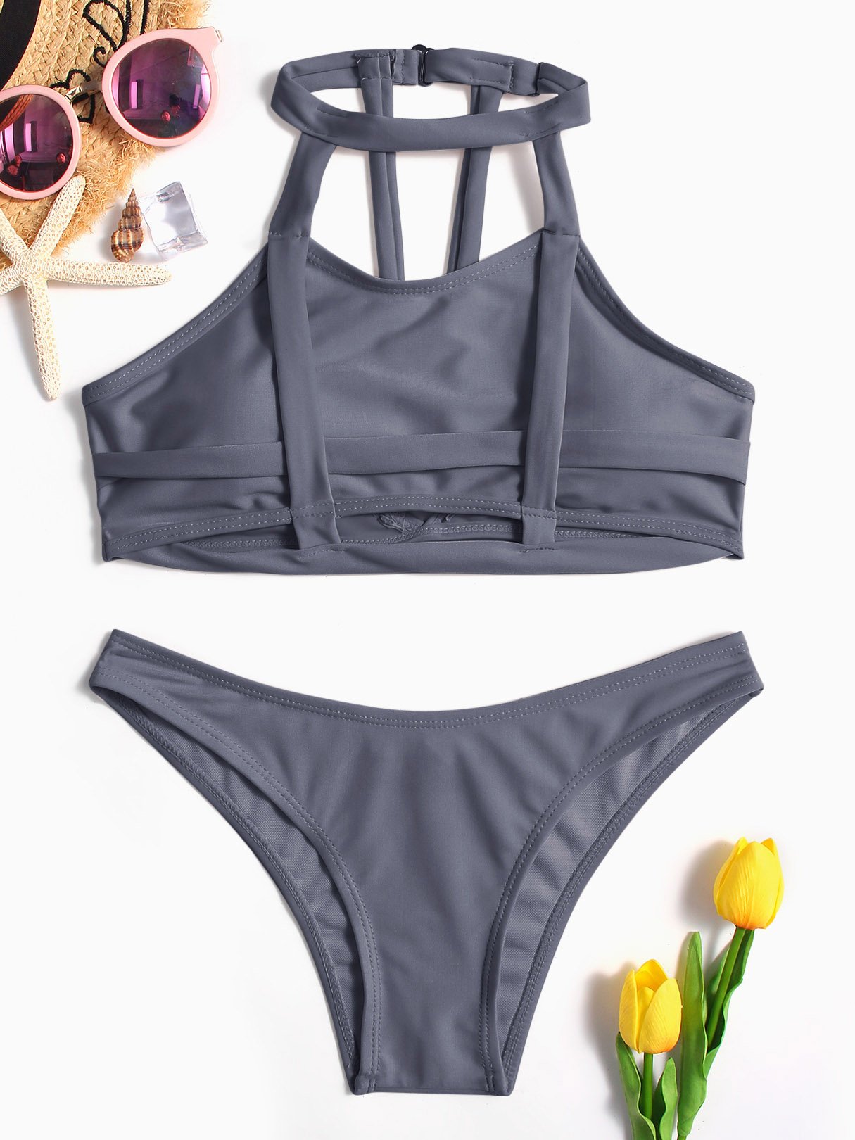 Wholesale Halter Plain Two Piece Bikinis