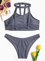 Wholesale Halter Plain Two Piece Bikinis