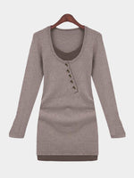 NEW FEELING Womens Brown Casual Dresses