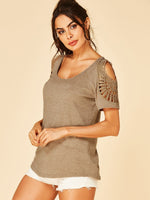 OEM Ladies Khaki T-Shirts