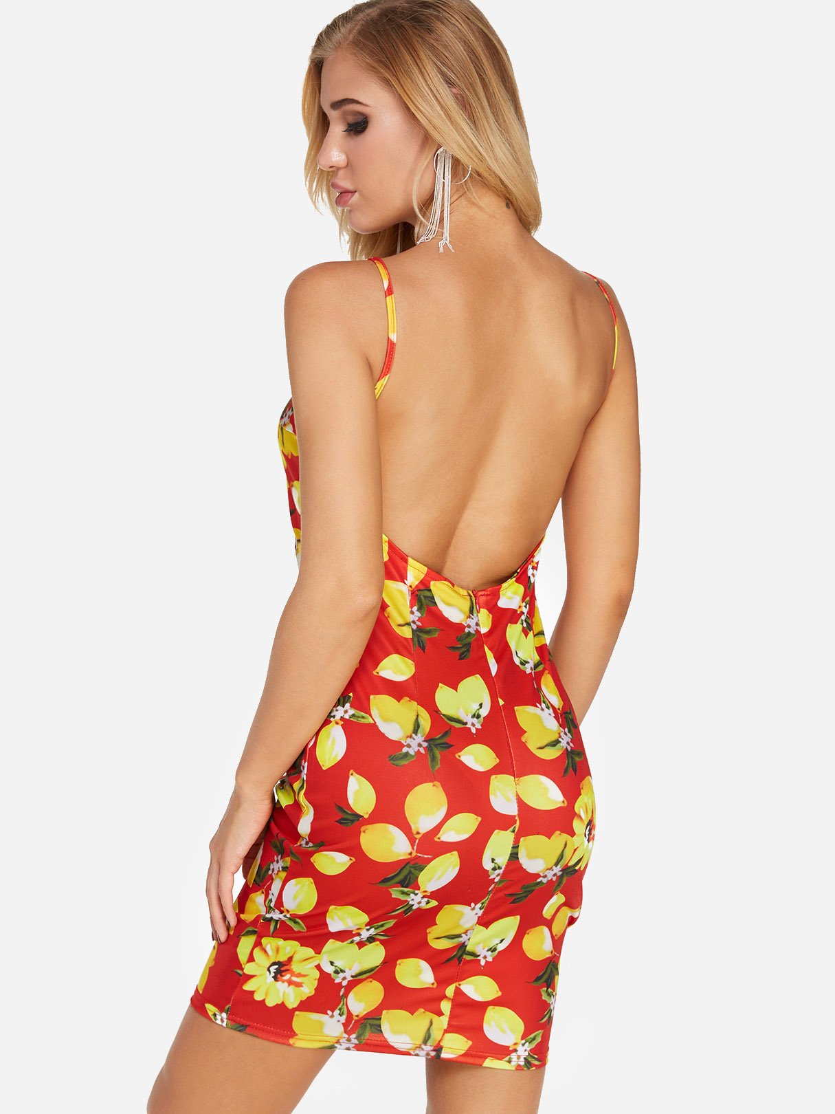 NEW FEELING Womens Red Floral Dresses