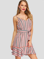 OEM Ladies Striped Mini Dresses