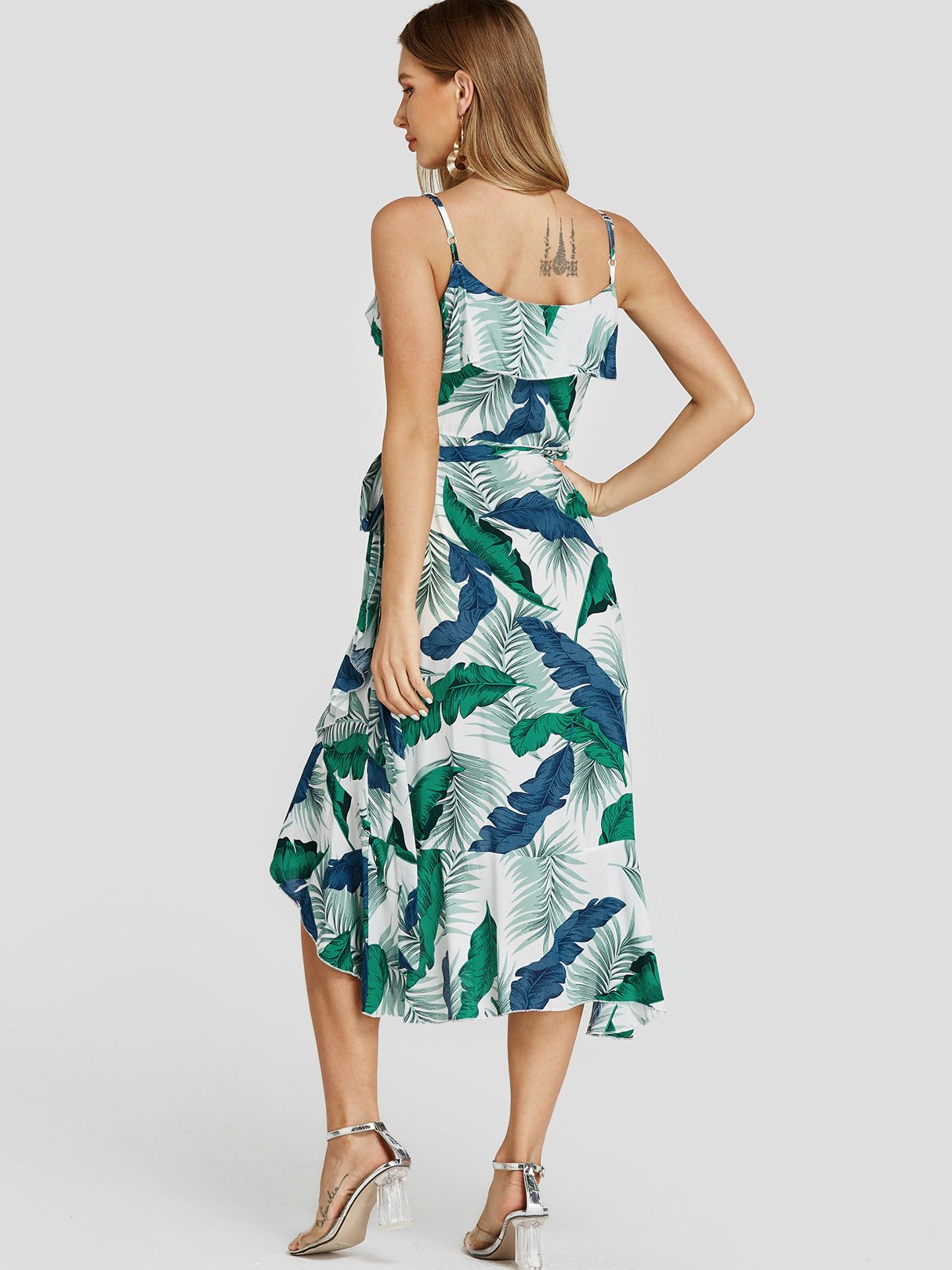 NEW FEELING Womens Green Floral Dresses