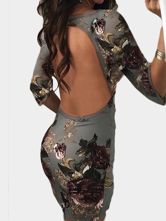 ODM Ladies 3/4 Sleeve Mini Dresses