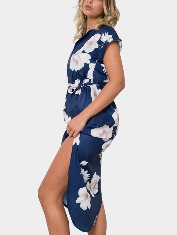 OEM Ladies Navy Floral Dresses