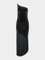 Wholesale Black One Shoulder Sexy Dress