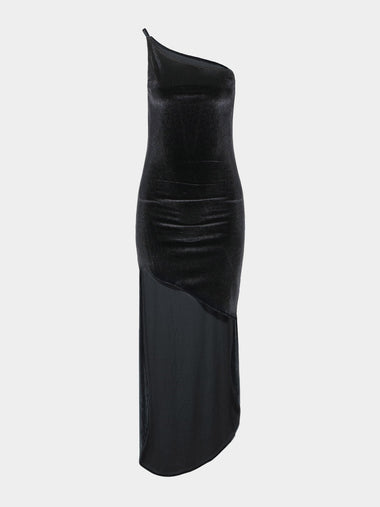 Wholesale Black One Shoulder Sexy Dress