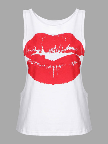 Wholesale Tank Top With Lip Print Front