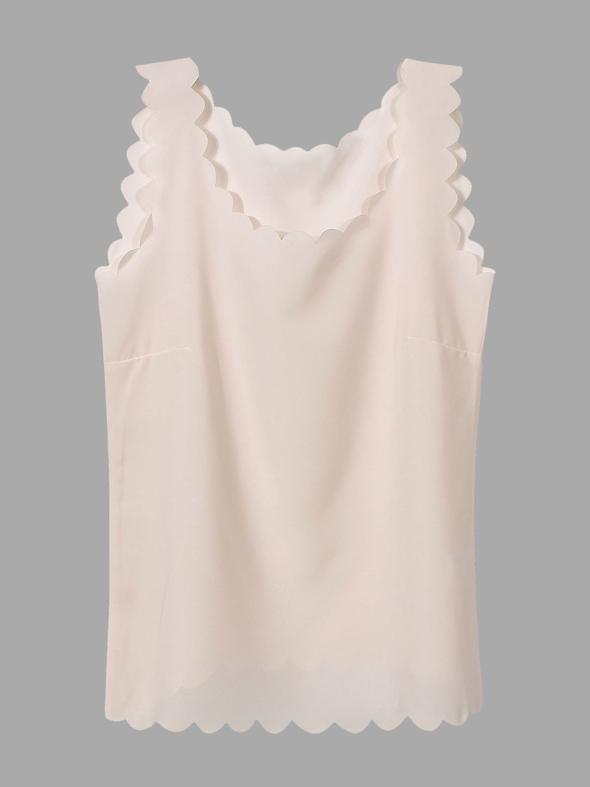 Wholesale Light Pink Chiffon Scallop Hem Camis