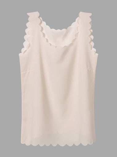 Wholesale Light Pink Chiffon Scallop Hem Camis