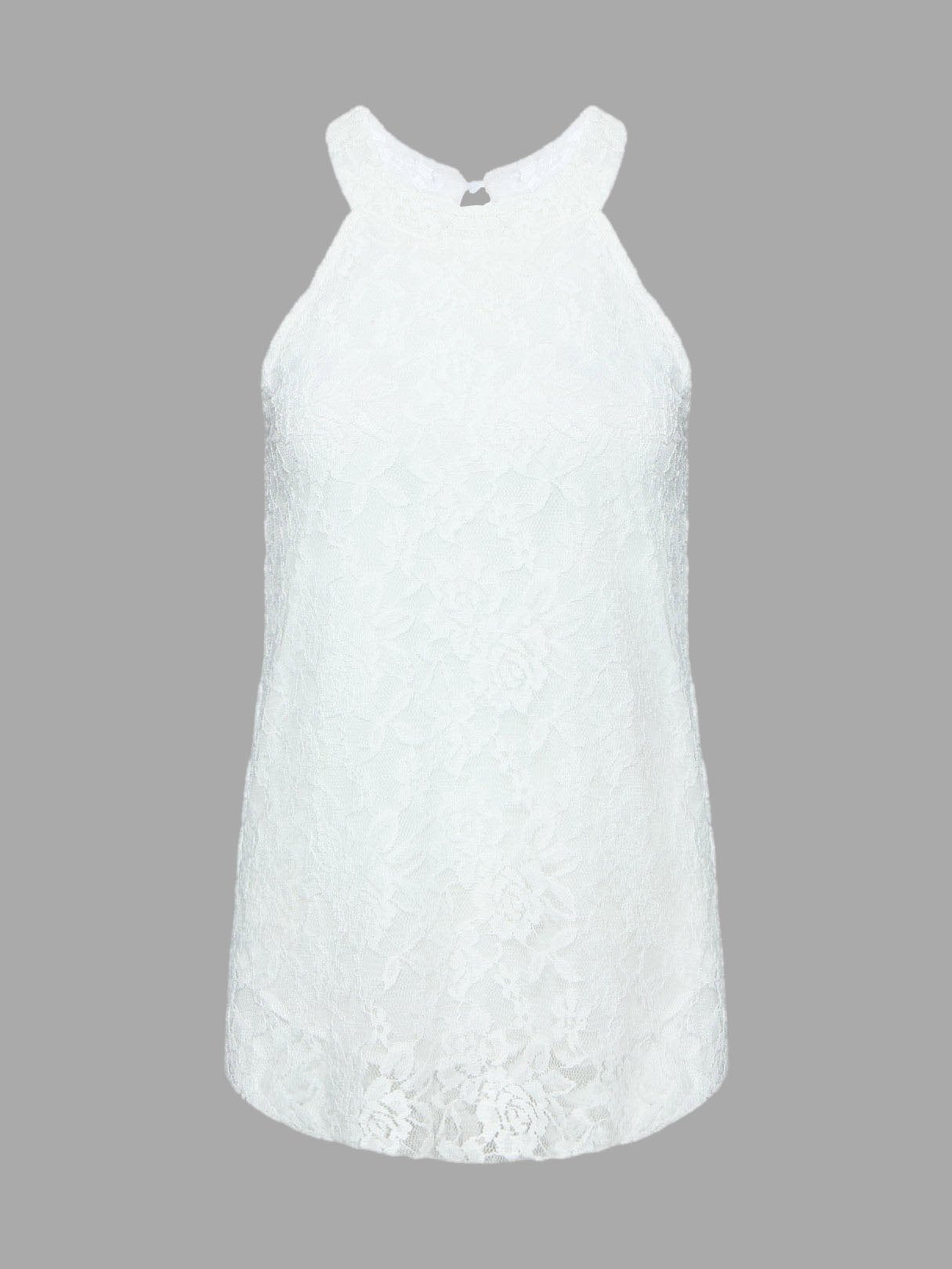 Wholesale Lace Vest With Halter Neck White Camis