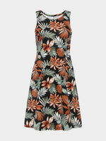 Wholesale Round Neck Floral Print Sleeveless Casual Dresses