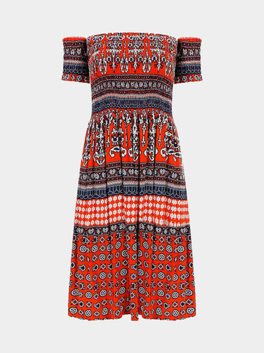 Wholesale Off The Shoulder Floral Print Dresses