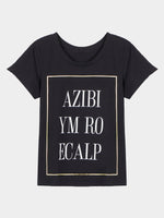 Wholesale Letter Print T-Shirt With Round Neckline