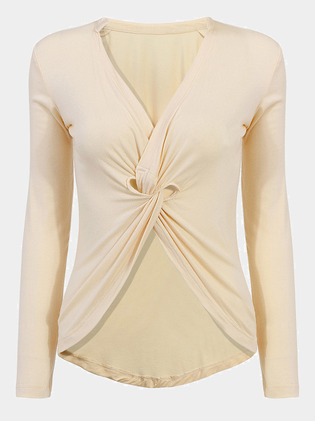 Wholesale Long Sleeve T-Shirt With Crossed Front