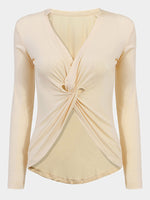 Wholesale Long Sleeve T-Shirt With Crossed Front