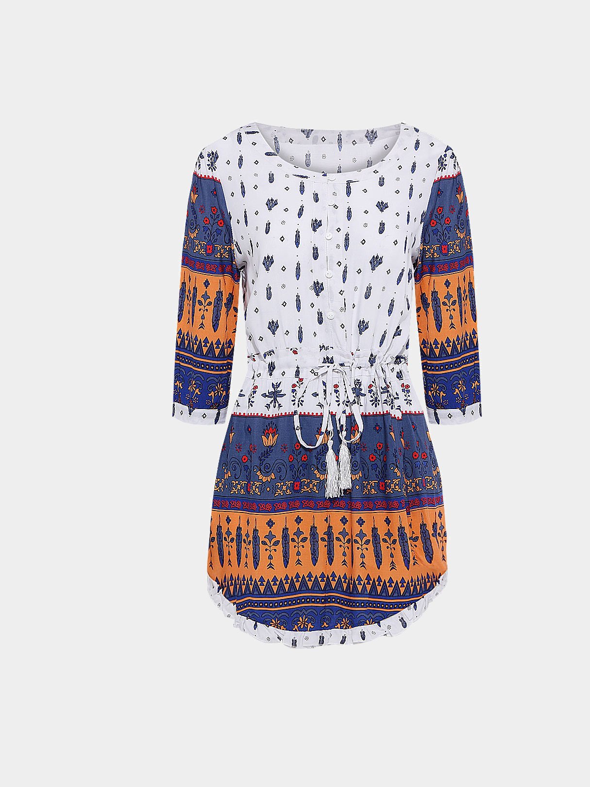 Wholesale Drawstring Floral Loose Dresses
