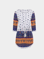 Wholesale Drawstring Floral Loose Dresses