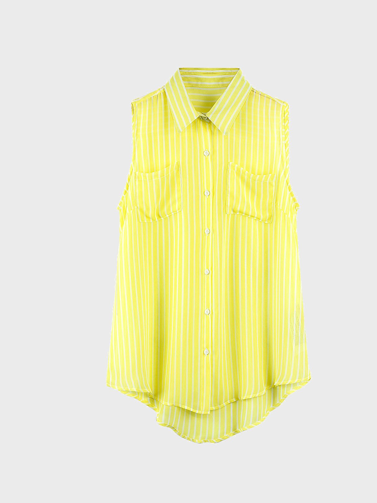 Wholesale Sleeveless Yellow Blouses